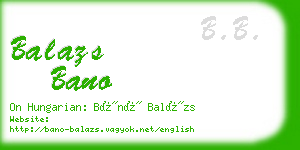 balazs bano business card